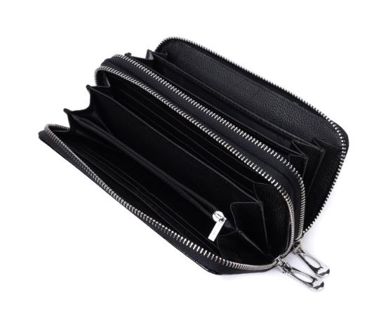 Купить Стильный фактурный клатч на два отделения из лакированной натуральной кожи ST Leather 22693 Черный, фото , изображение 7, характеристики, отзывы