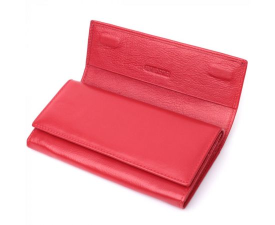 Купить Вместительный женский кошелек с двумя клапанами из натуральной кожи ST Leather 22695 Красный, фото , изображение 5, характеристики, отзывы