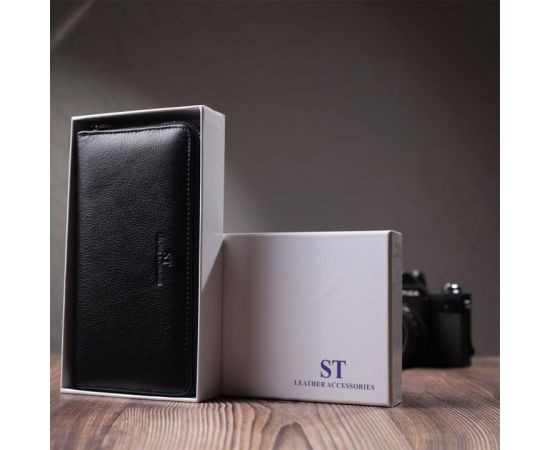 Купить Красивый клатч унисекс на одно отделение из натуральной кожи ST Leather 22697 Черный, фото , изображение 11, характеристики, отзывы