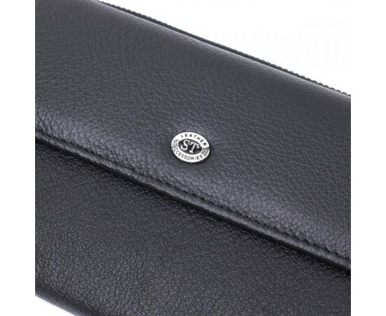 Купить Женское портмоне с блоком для карт из натуральной кожи ST Leather 22698 Черный, фото , изображение 5, характеристики, отзывы