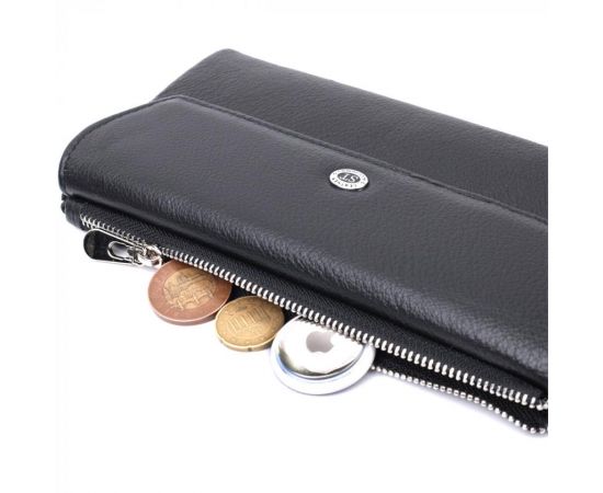 Купить Женское портмоне с блоком для карт из натуральной кожи ST Leather 22698 Черный, фото , изображение 6, характеристики, отзывы