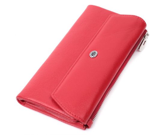 Купить Портмоне для женщин с блоком для карт из натуральной кожи ST Leather 22699 Красный, фото , характеристики, отзывы