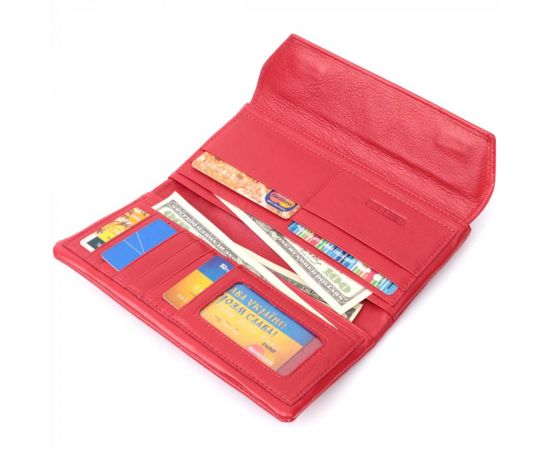 Купить Портмоне для женщин с блоком для карт из натуральной кожи ST Leather 22699 Красный, фото , изображение 7, характеристики, отзывы