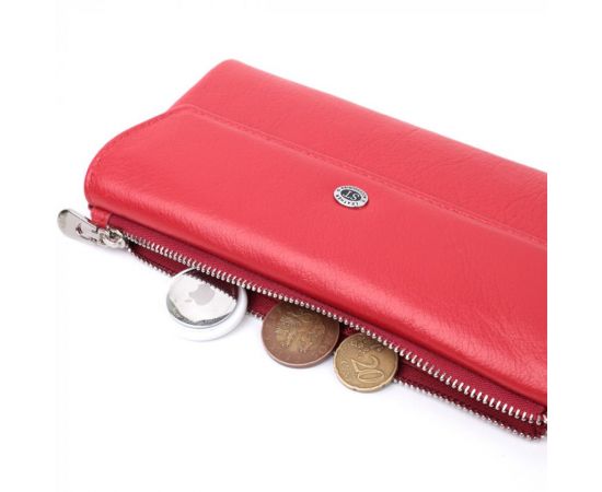 Купить Портмоне для женщин с блоком для карт из натуральной кожи ST Leather 22699 Красный, фото , изображение 9, характеристики, отзывы