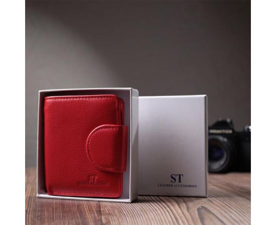 Купить Вертикальный кошелек для ярких женщин из натуральной кожи ST Leather 22702 Красный, фото , изображение 11, характеристики, отзывы