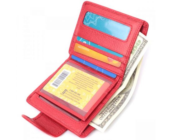 Купить Вертикальный кошелек для ярких женщин из натуральной кожи ST Leather 22702 Красный, фото , изображение 6, характеристики, отзывы