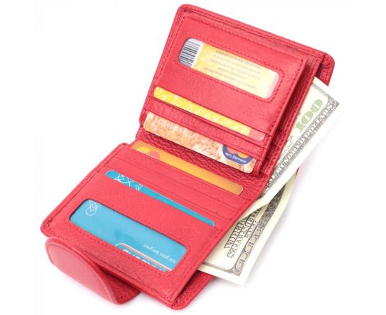 Купить Вертикальный кошелек для ярких женщин из натуральной кожи ST Leather 22702 Красный, фото , изображение 7, характеристики, отзывы