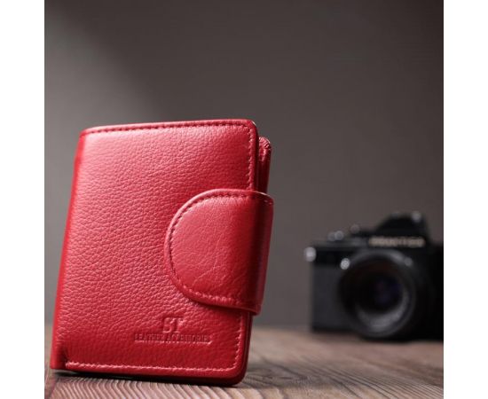 Купить Вертикальный кошелек для ярких женщин из натуральной кожи ST Leather 22702 Красный, фото , изображение 9, характеристики, отзывы