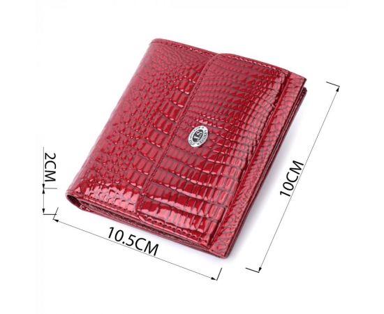Купить Фактурный женский кошелек из натуральной кожи ST Leather 22705 Красный, фото , изображение 3, характеристики, отзывы