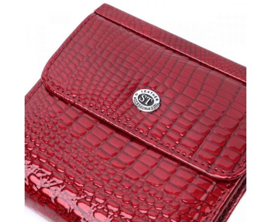 Купить Фактурный женский кошелек из натуральной кожи ST Leather 22705 Красный, фото , изображение 7, характеристики, отзывы