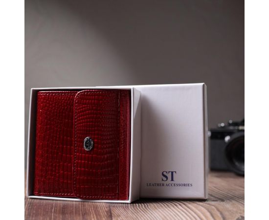 Купить Фактурный женский кошелек из натуральной кожи ST Leather 22705 Красный, фото , изображение 10, характеристики, отзывы