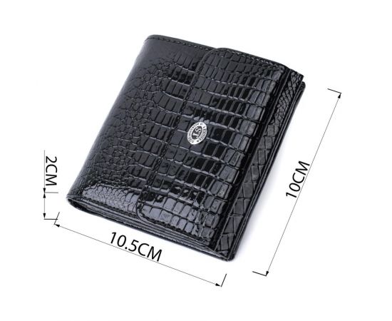 Купить Женский фактурный кошелек из натуральной кожи ST Leather 22706 Черный, фото , изображение 3, характеристики, отзывы