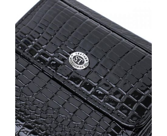 Купить Женский фактурный кошелек из натуральной кожи ST Leather 22706 Черный, фото , изображение 5, характеристики, отзывы