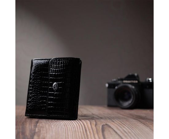 Купить Женский фактурный кошелек из натуральной кожи ST Leather 22706 Черный, фото , изображение 9, характеристики, отзывы