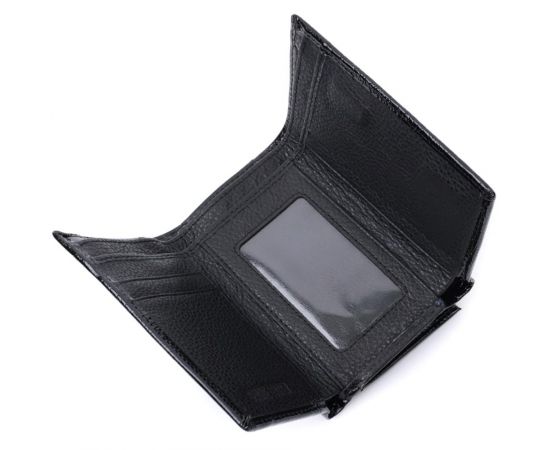 Купить Женский кошелек в три сложения из лакированной фактурной натуральной кожи ST Leather 22707 Черный, фото , изображение 5, характеристики, отзывы