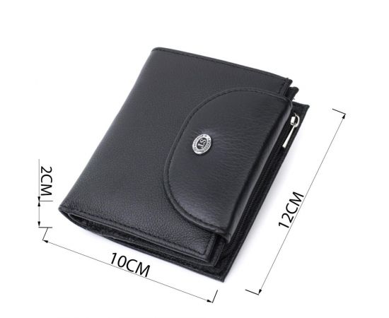 Купить Удобный женский кошелек с монетницей из натуральной кожи ST Leather 22711 Черный, фото , изображение 3, характеристики, отзывы