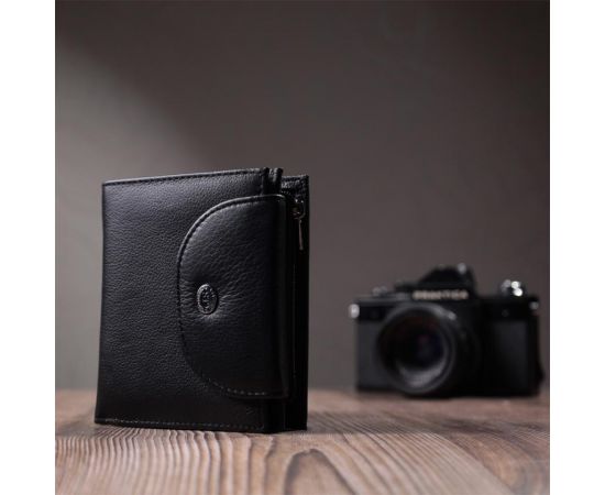 Купить Удобный женский кошелек с монетницей из натуральной кожи ST Leather 22711 Черный, фото , изображение 10, характеристики, отзывы