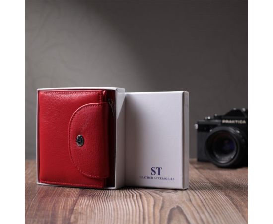 Купить Яркий женский кошелек с монетницей из натуральной кожи ST Leather 22712 Красный, фото , изображение 12, характеристики, отзывы