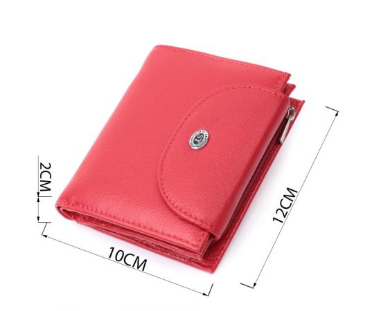 Купить Яркий женский кошелек с монетницей из натуральной кожи ST Leather 22712 Красный, фото , изображение 3, характеристики, отзывы