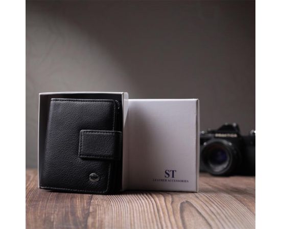 Купить Женский кошелек с монетницей и блоком для пропусков из натуральной кожи ST Leather 22713 Черный, фото , изображение 13, характеристики, отзывы