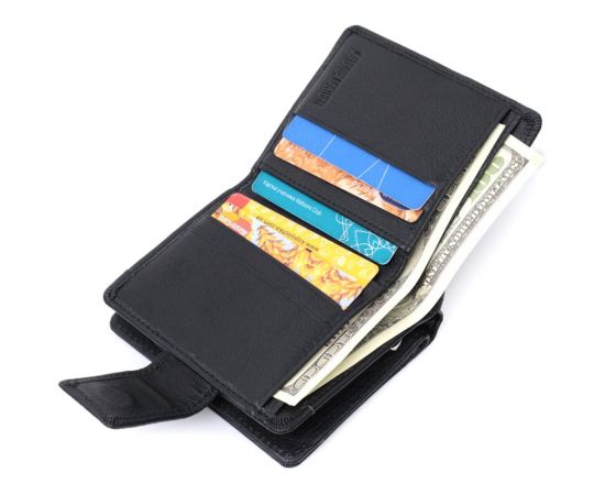 Купить Женский кошелек с монетницей и блоком для пропусков из натуральной кожи ST Leather 22713 Черный, фото , изображение 7, характеристики, отзывы