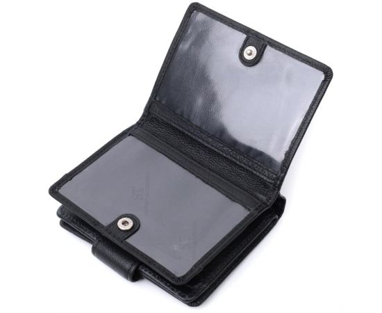 Купить Женский кошелек с монетницей и блоком для пропусков из натуральной кожи ST Leather 22713 Черный, фото , изображение 8, характеристики, отзывы