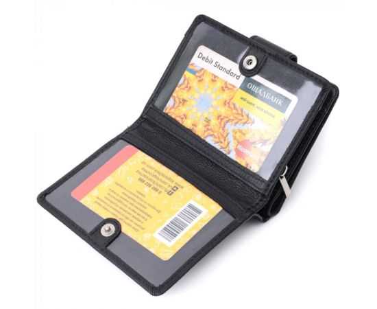 Купить Женский кошелек с монетницей и блоком для пропусков из натуральной кожи ST Leather 22713 Черный, фото , изображение 9, характеристики, отзывы