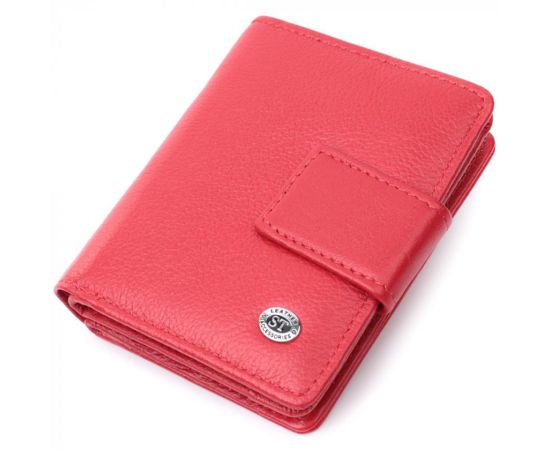 Купить Яркий женский кошелек с монетницей и блоком для пропусков из натуральной кожи ST Leather 22714 Красный, фото , характеристики, отзывы
