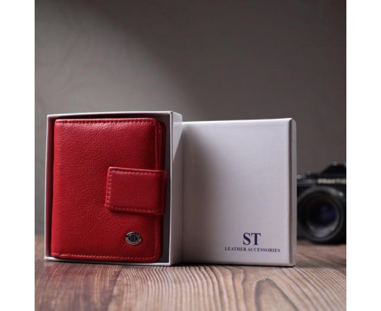 Купить Яркий женский кошелек с монетницей и блоком для пропусков из натуральной кожи ST Leather 22714 Красный, фото , изображение 12, характеристики, отзывы