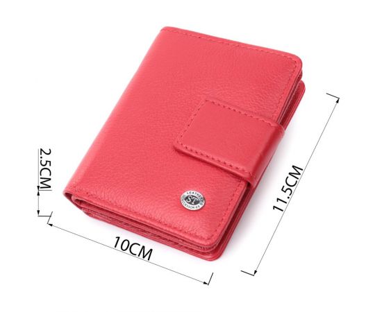 Купить Яркий женский кошелек с монетницей и блоком для пропусков из натуральной кожи ST Leather 22714 Красный, фото , изображение 3, характеристики, отзывы