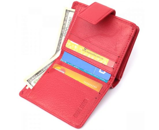 Купить Яркий женский кошелек с монетницей и блоком для пропусков из натуральной кожи ST Leather 22714 Красный, фото , изображение 6, характеристики, отзывы