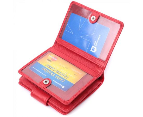 Купить Яркий женский кошелек с монетницей и блоком для пропусков из натуральной кожи ST Leather 22714 Красный, фото , изображение 8, характеристики, отзывы