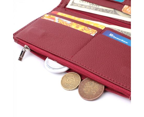 Купить Лакированный яркий кошелек с фактурой под рептилию из натуральной кожи ST Leather 22715 Красный, фото , изображение 8, характеристики, отзывы