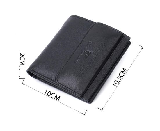 Купить Женский кошелек среднего размера из монетницей снаружи из натуральной кожи ST Leather 22719 Черный, фото , изображение 3, характеристики, отзывы