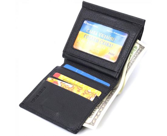 Купить Женский кошелек среднего размера из монетницей снаружи из натуральной кожи ST Leather 22719 Черный, фото , изображение 8, характеристики, отзывы