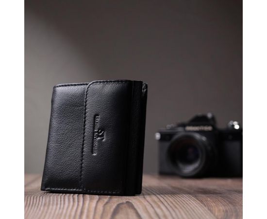 Купить Женский кошелек среднего размера из монетницей снаружи из натуральной кожи ST Leather 22719 Черный, фото , изображение 9, характеристики, отзывы