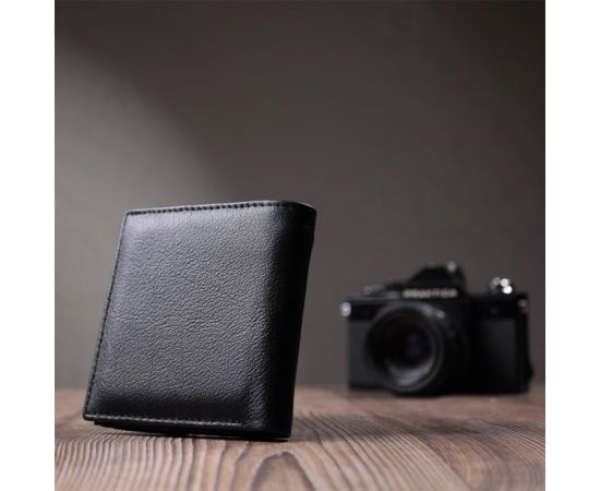 Купить Женский кошелек среднего размера из монетницей снаружи из натуральной кожи ST Leather 22719 Черный, фото , изображение 10, характеристики, отзывы