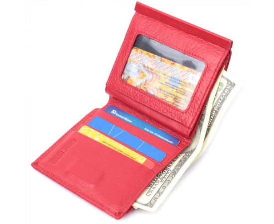 Купить Кошелек среднего размера для женщин из монетницей снаружи из натуральной кожи ST Leather 22720 Красный, фото , изображение 7, характеристики, отзывы