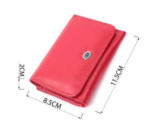 Купить Женский кошелек горизонтального формату из натуральной кожи ST Leather 22721 Красный, фото , изображение 3, характеристики, отзывы