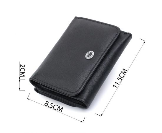 Купить Кошелек для женщин горизонтального формату из натуральной кожи ST Leather 22722 Черный, фото , изображение 3, характеристики, отзывы