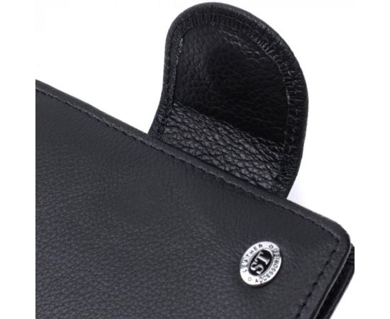 Купить Практичный кошелек для женщин с карманом для монет из натуральной кожи ST Leather 22725 Черный, фото , изображение 5, характеристики, отзывы