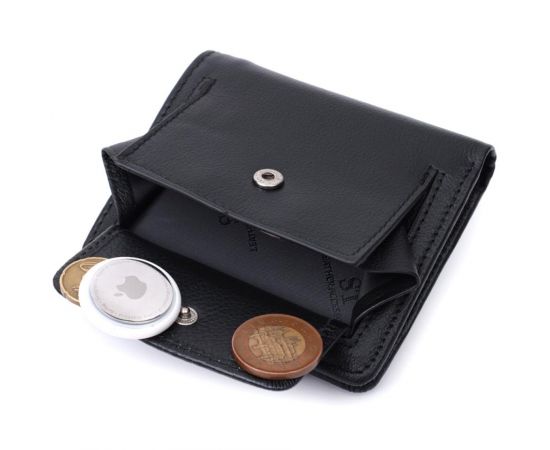 Купить Практичный кошелек для женщин с карманом для монет из натуральной кожи ST Leather 22725 Черный, фото , изображение 8, характеристики, отзывы