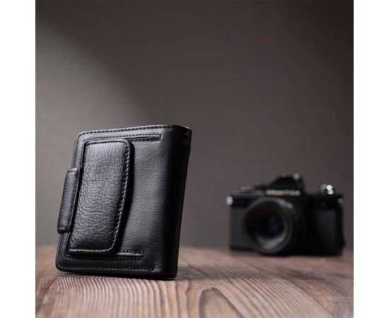 Купить Практичный кошелек для женщин с карманом для монет из натуральной кожи ST Leather 22725 Черный, фото , изображение 10, характеристики, отзывы