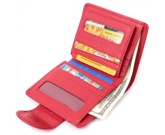 Купить Яркий кошелек для женщин с карманом для монет из натуральной кожи ST Leather 22726 Красный, фото , изображение 8, характеристики, отзывы