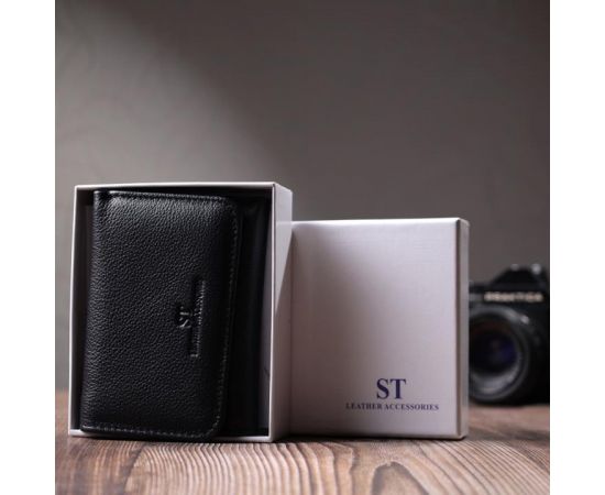 Купить Красивое женское портмоне с монетницей из натуральной кожи ST Leather 22728 Черный, фото , изображение 11, характеристики, отзывы
