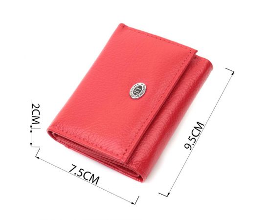Купить Компактное женское портмоне с монетницей из натуральной кожи ST Leather 22729 Красный, фото , изображение 3, характеристики, отзывы