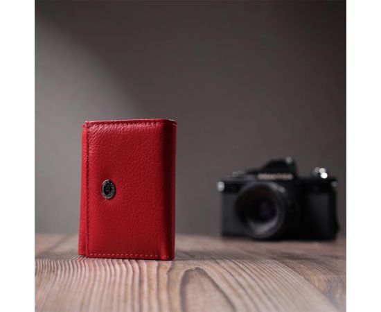 Купить Компактное женское портмоне с монетницей из натуральной кожи ST Leather 22729 Красный, фото , изображение 10, характеристики, отзывы