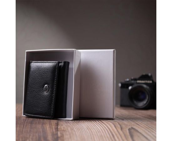 Купить Небольшое женское портмоне с монетницей из натуральной кожи ST Leather 22730 Черный, фото , изображение 11, характеристики, отзывы