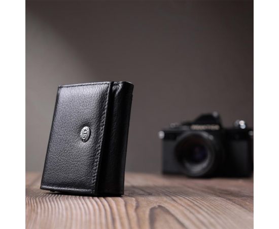 Купить Небольшое женское портмоне с монетницей из натуральной кожи ST Leather 22730 Черный, фото , изображение 9, характеристики, отзывы