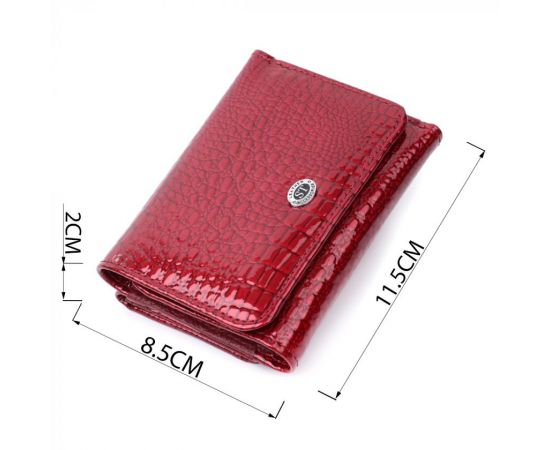 Купить Стильный женский фактурный кошелек из натуральной кожи ST Leather 22731 Красный, фото , изображение 3, характеристики, отзывы